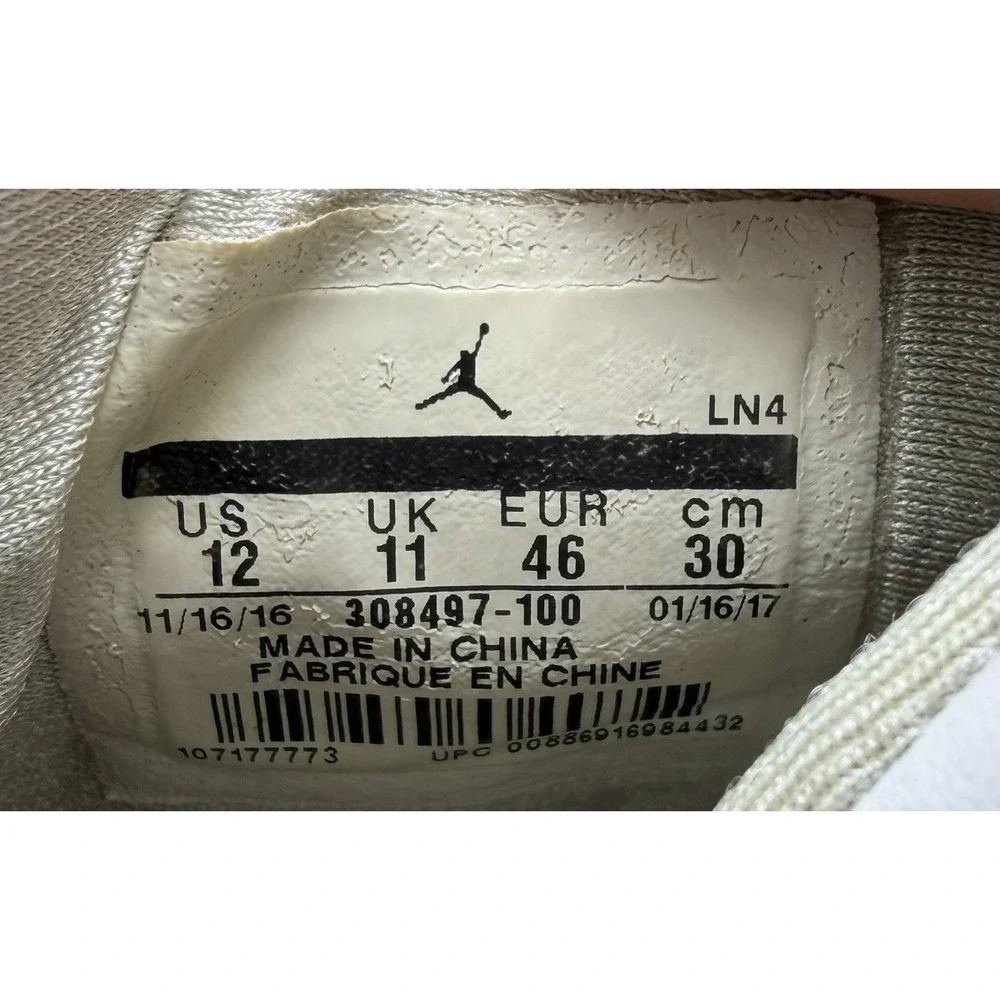 Nike Air Jordan 4 Retro Pure Money White 2017 Sneakers 308497-100 Mens Size 12